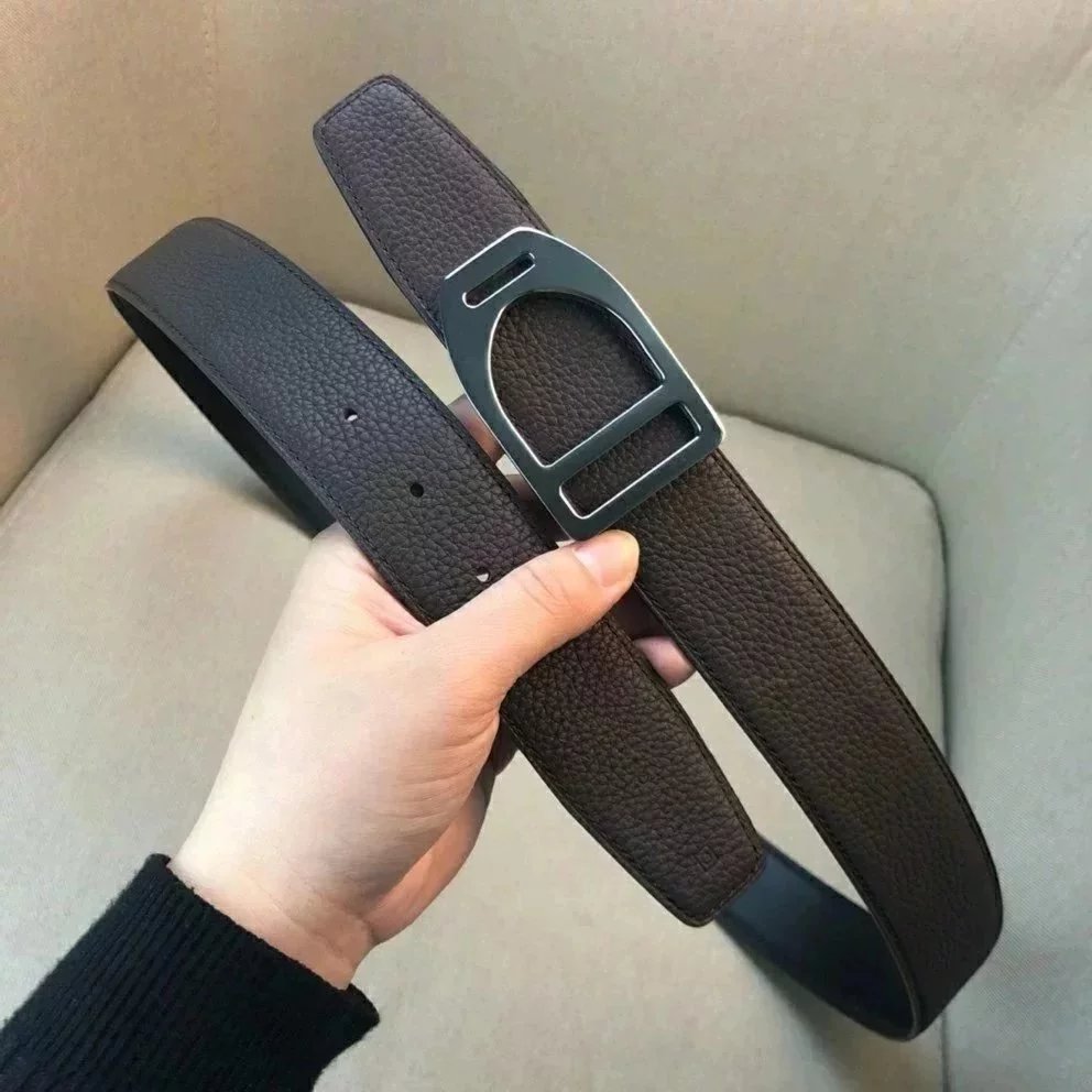 Hermes Belt Top version New High Quality Belt Men's and Women's First Layer Cowhide Belt3.8Double-Sided Available Belt