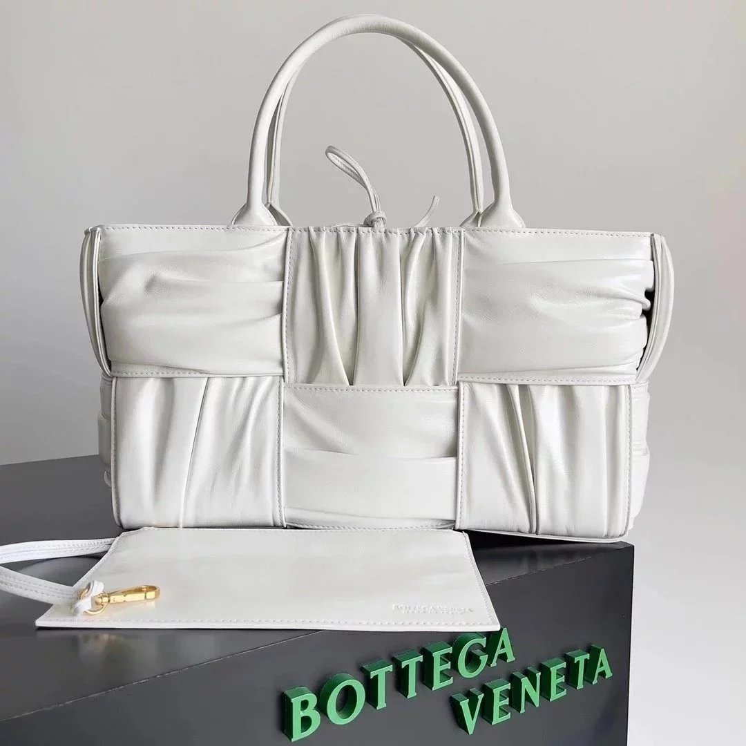 Bottega Veneta Women's Bag Top version 【Super High Version Original Factory】2023Early Spring New Home Arco Pleated Tote Bag Tote Bag New Arco Tote Bag Shopping Bag Mummy Bag Large Handbag Mini Tote Vegetable Basket Bag Woven Bag Woven Tote Bag Women's Bag