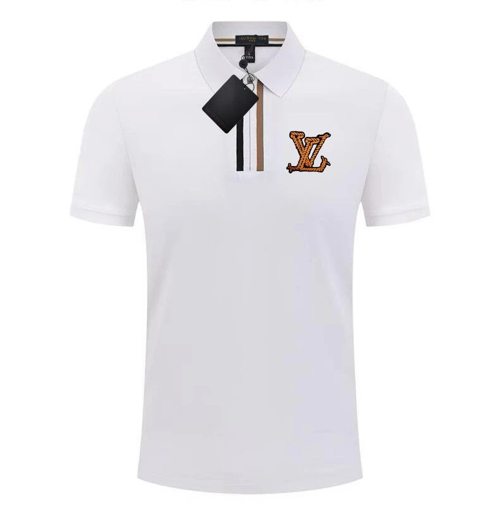 Louis Vuitton LV T-shirt Chest Letters logoPOLO Short Sleeve Turn-down Collar Shirt Unisex Summer Loose Fit T Business Commuter Short Sleeve Shirt Plus Size