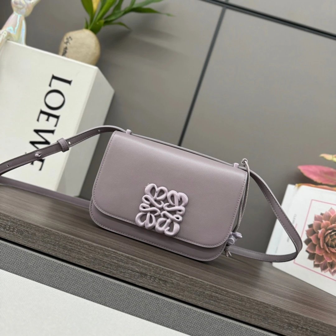 LOEWE Women's Bag Top version 【Premium Version Original Leather】Goya New Square Bag Silk Cowhide File Holder Women's Messenger Bag Flap Bag Crossbody Bag Shoulder Bag Luo Jia Goya Series New Women's Bag