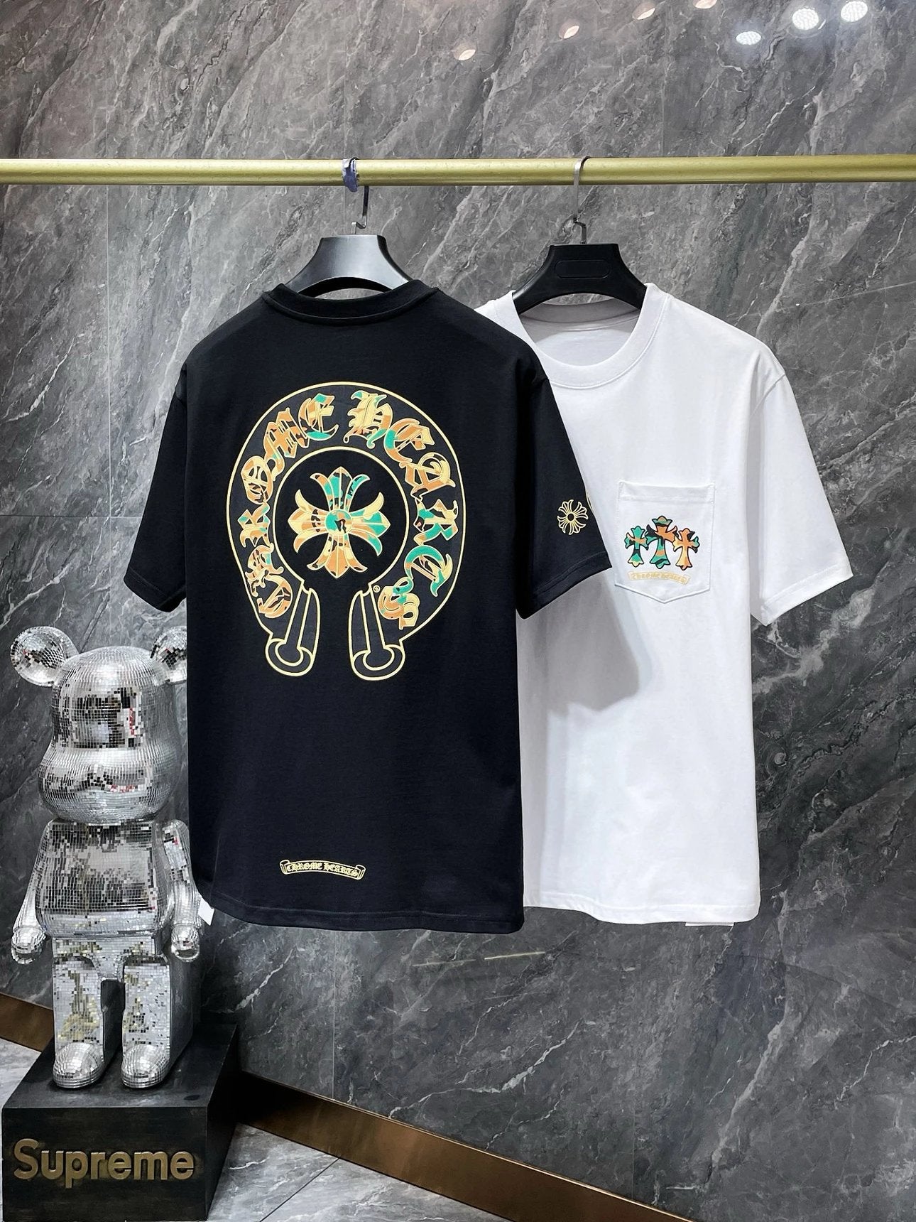 Chrome Hearts T-shirt Top Version Printing Counter Same Style Pure Cotton Summer Men's and Women's Same Style Fashionable Loose All-Matching2024New Short Sleeve T T-shirt