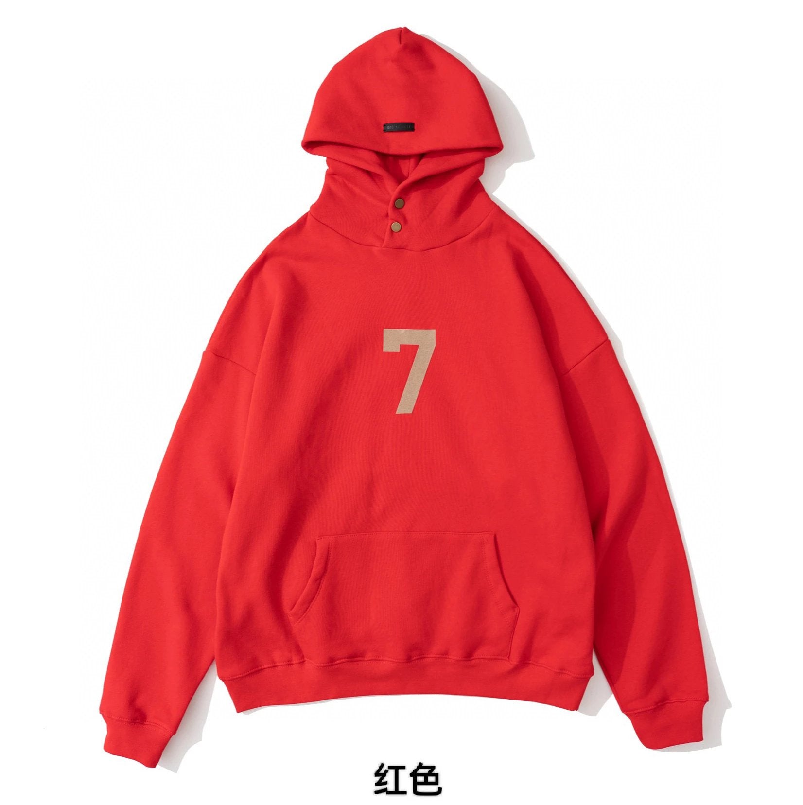 ESSENTIALS Hoodie Top Version Mainline Season 7 ABC Flocking Hooded Sweater High Street7th Trendy Hoodie Men