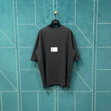 Balenciaga T-shirt Chest Badge Print logo round Neck Short Sleeve25ss New pure cotton T Unisex T-Shirt OS Drop Shoulder Loose Fit Base Shirt Top T-Shirt Short Sleeve