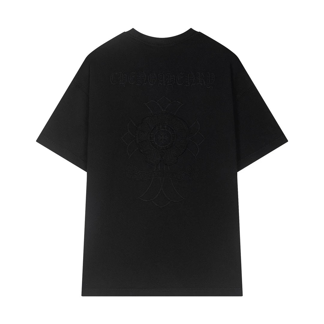Chrome Hearts T-shirt Horseshoe Patch logo round Neck Short Sleeve25ss New Pure Cotton Unisex Style T T-shirt OS Loose Fit Base Shirt Short Sleeve T-Shirt Top