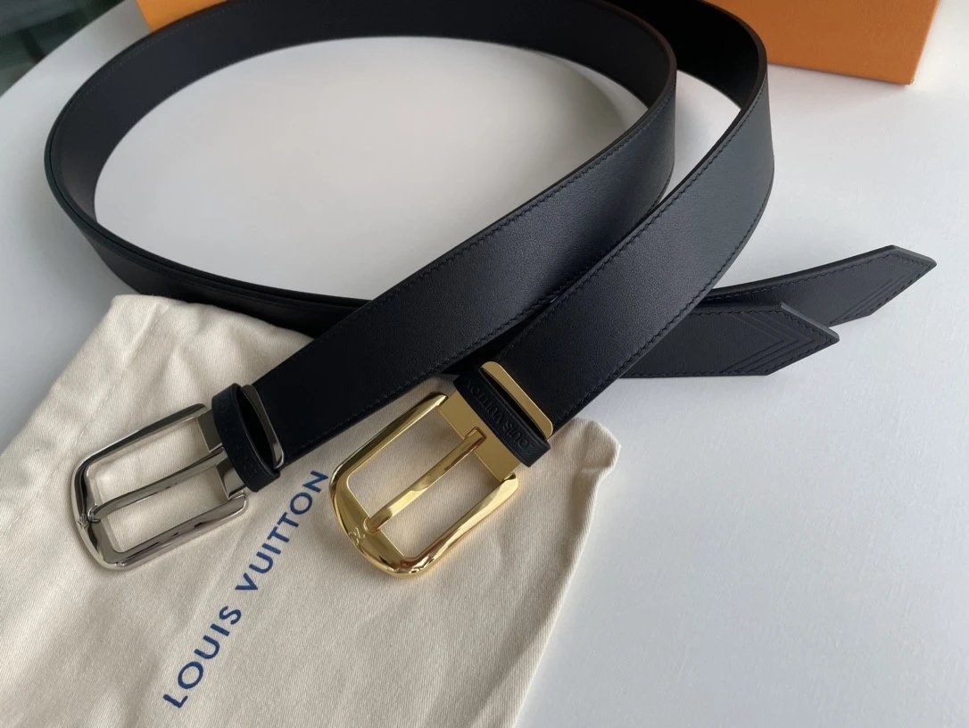 Louis Vuitton LV Belt Top version 【Counter Quality】The Most New Belt3.5cm Men's Belt Metal Buckle Men's Leather Belt with Classic Chessboard Plaid Belt with Genuine Goods Packaging in and out of the Counter No Problem Versatile Casual Fashion Formal Wear