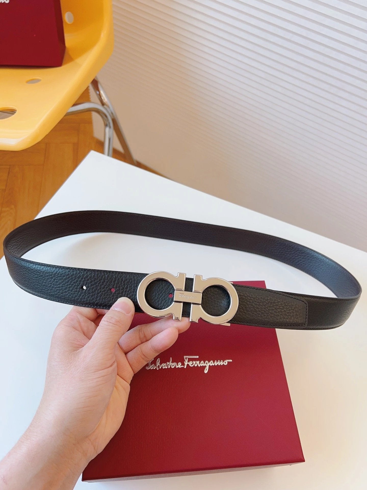 Ferragamo Belt Top version 【Counter Version Full Package】Belt Width for Men and Women3.5cm with Chip nfc Anti-Counterfeiting Quality Counter Full Set Packaging Italian Double-Sided Cowhide Matching Boutique Brass Buckle Length Can Be Cut by Yourself Count