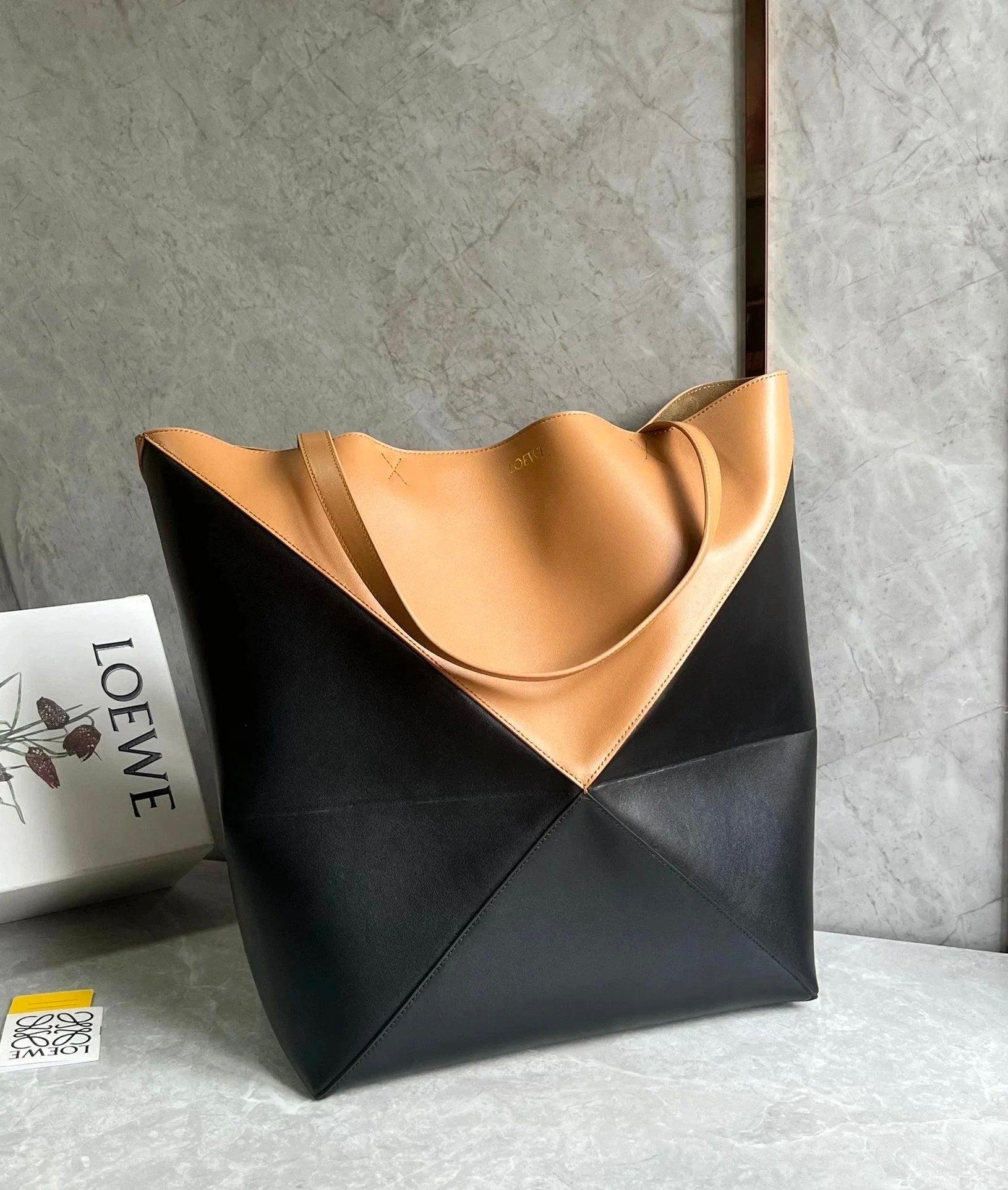 LOEWE Women's Bag Top version 【Kowloon Leather Premium Edition】23New PuzzleFold Handbag Folding Underarm Bag Tote Bag Shopping Bag Handbag Men's and Women's Bags mini Small Tote Bag Oversized Shopping Bag Big Tote tote Bag