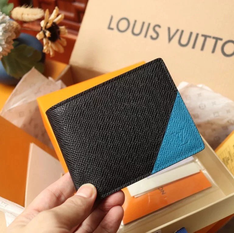 Louis Vuitton LV Wallets/Clutches Top version 【Look for Picture Details：**Original Order Taiwan Goods】M30980Dark Blue Full Leather the Suit Wallet Series BRAZZA Wallet Men's Wallet