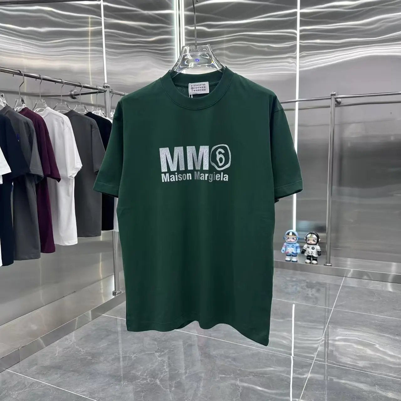 Maison Margiela T-shirt Letter Water Drop Ripple on Chest logo round Neck Short Sleeve25ss New Pure Cotton Unisex Style T Casual T-Shirt Base Layer Shirt OS Loose Fit Half Sleeve Top Plus Size