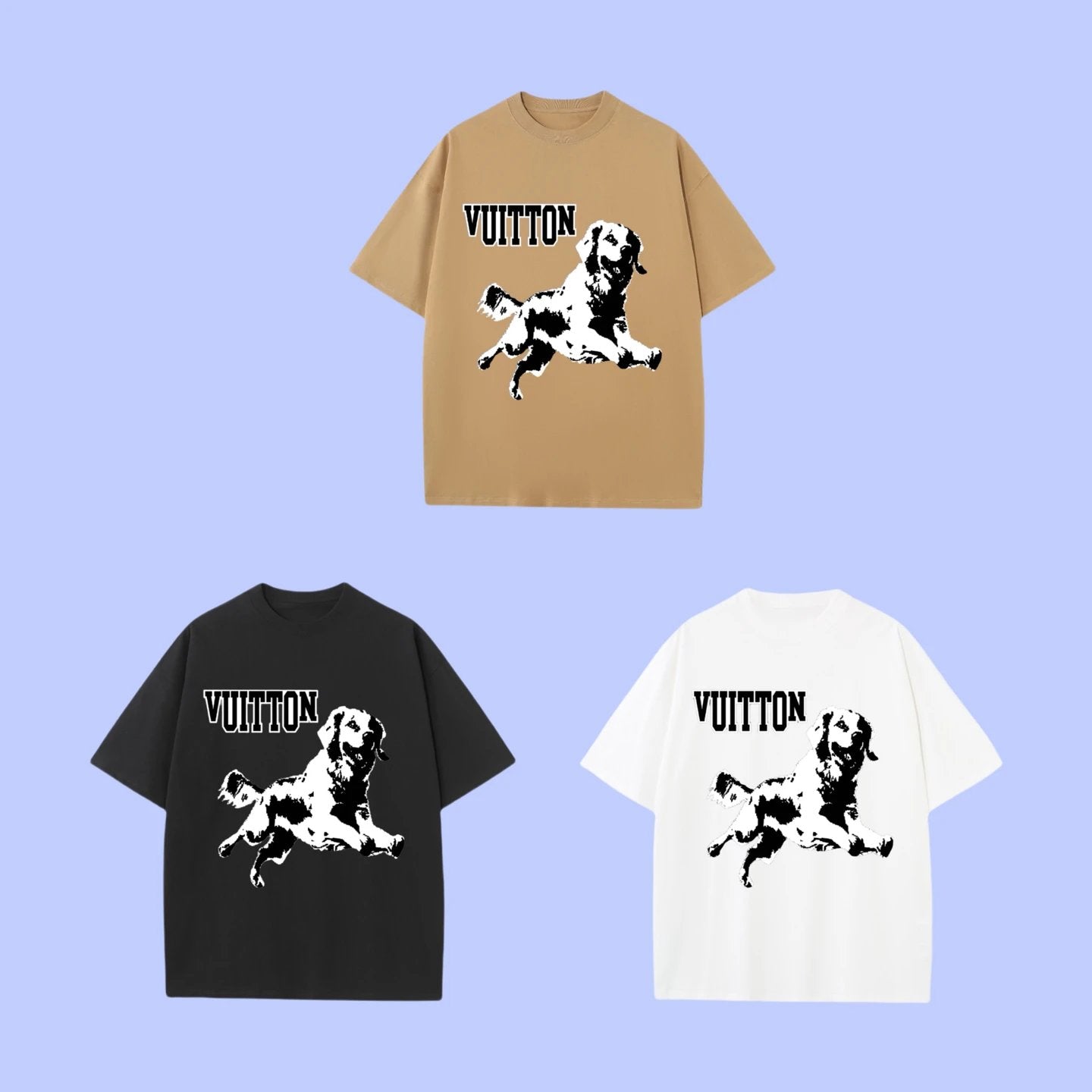 Louis Vuitton LV T-shirt Chest Dog Pattern Print logo round Neck Short Sleeve25ss New Pure Cotton Unisex Style T T-shirt OS Loose Fit Base Shirt Half Sleeve T-Shirt Top Half Sleeve