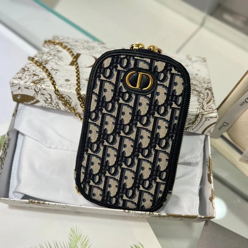 Dior Women's Bag Top version 【Qin Mu】Original Montian30Mobile Phone Bag Mini Handbag Coin Purse Classic Presbyopic Mobile Phone Bag Can Be Carried by Hand and Crossbody