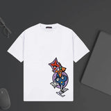 Louis Vuitton LV T-shirt Front Cartoon Four-Leaf Flower Print logo round Neck Short Sleeve25ss New pure cotton T Unisex T-Shirt OS Drop Shoulder Loose Fit Base Shirt Top T-Shirt Short Sleeve
