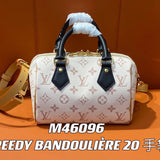 Louis Vuitton LV Women's Bag Top version 【Overseas】24Summer Limited New M23073speedy25Pillow bag Spddey20Handbag mini Pillow Bag Shoulder Crossbody Handbag M46397Milk Blue N40415Plaid Blue