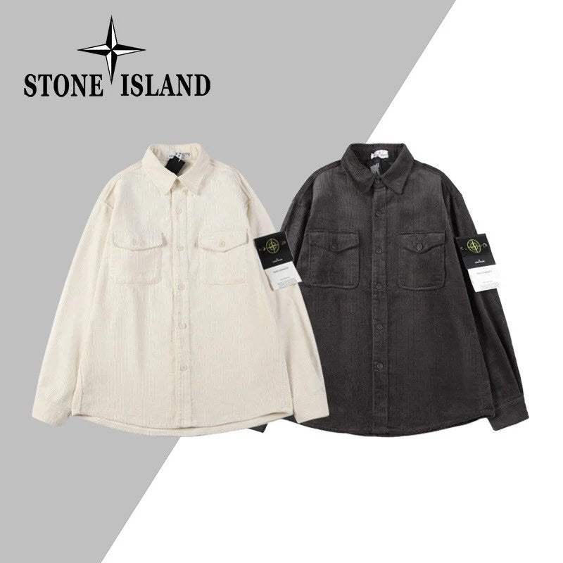 Stone Island Jackets Coats One piece dropshipping2024Autumn New Trendy Corduroy Workwear Shirt Coat Jacket Men and Women Same Style