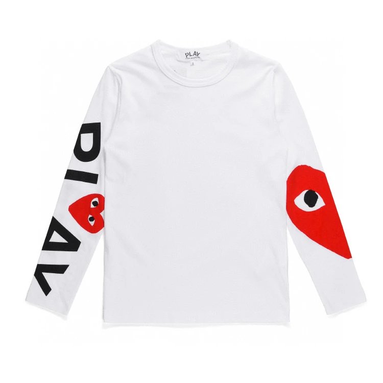 Rei Kawakubo Hoodie Top Version Classic Love Red Heart Black White round Neck Long Sleeve T T-shirt for Men and Women