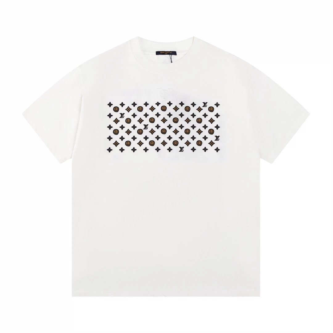 Louis Vuitton LV T-shirt Nigo Collaboration Back Foam Print logo round Neck Short Sleeve25ss New Pure Cotton Unisex Style T T-shirt OS Loose Fit Base Shirt Top Half Sleeve T-Shirt