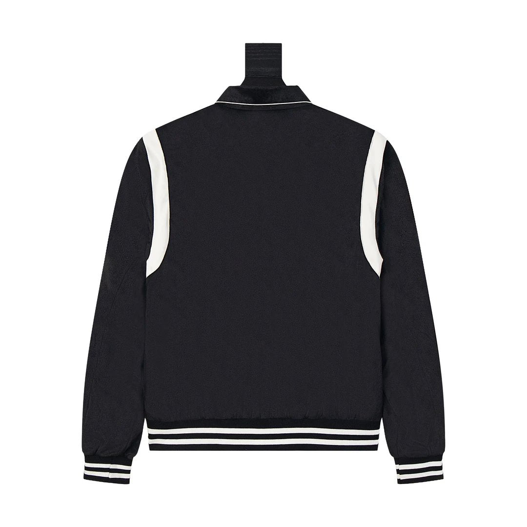 Celine Jackets 23FW Autumn Winter New Black Corduroy Baseball Jacket with Turn-down Collar Unisex