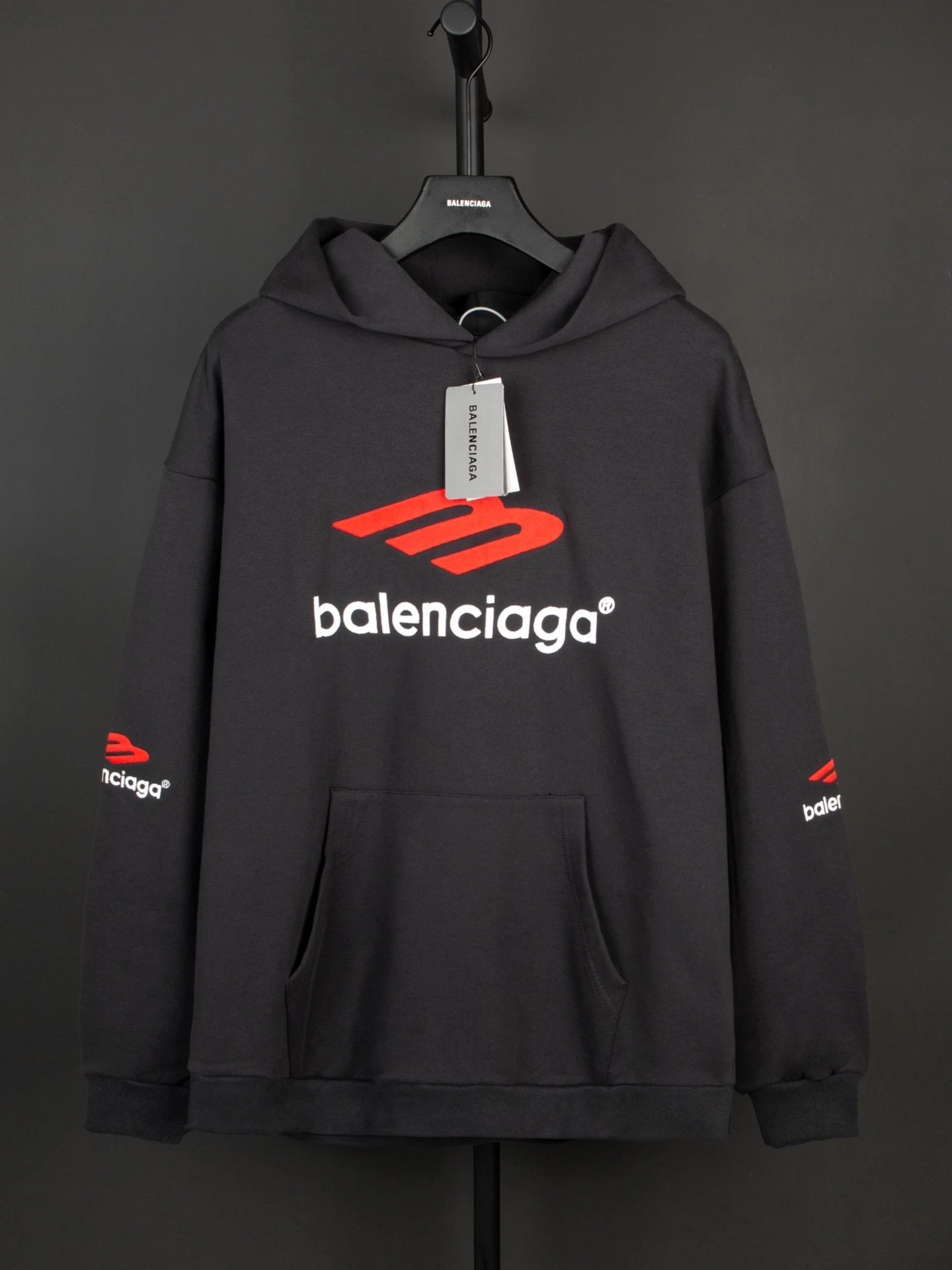 Balenciaga Hoodie 3M Letter Embroidered Hoodie Casual Loose Fit Pure Cotton Pullover Sweatshirt os Unisex Sports Tracksuit Inner Layer Top24ss Autumn and Winter New Products