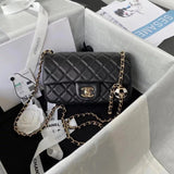 Chanel Women's Bag Top version 2022New23S Holiday Series New Flap Bag cf Football Style Square Fat Small Golden Balls Big mini Metal Ball Bag Famous Brand Women's Bag Shoulder Messenger Bag Chain Bag