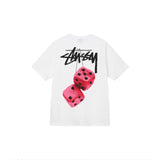 Stussy T-shirt Top Version Fashion Brand Plush Dice Summer Men's and Women's Same Style Short Sleeve T T-shirt