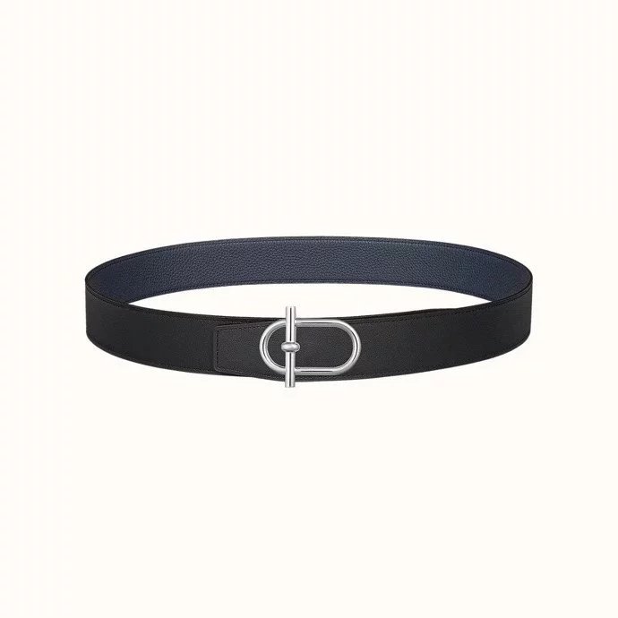 Hermes Belt Top version 【Products in stock new】Belt Men's Leather Belt Double-Sided Available Smooth Buckle Business Casual Belt38MM