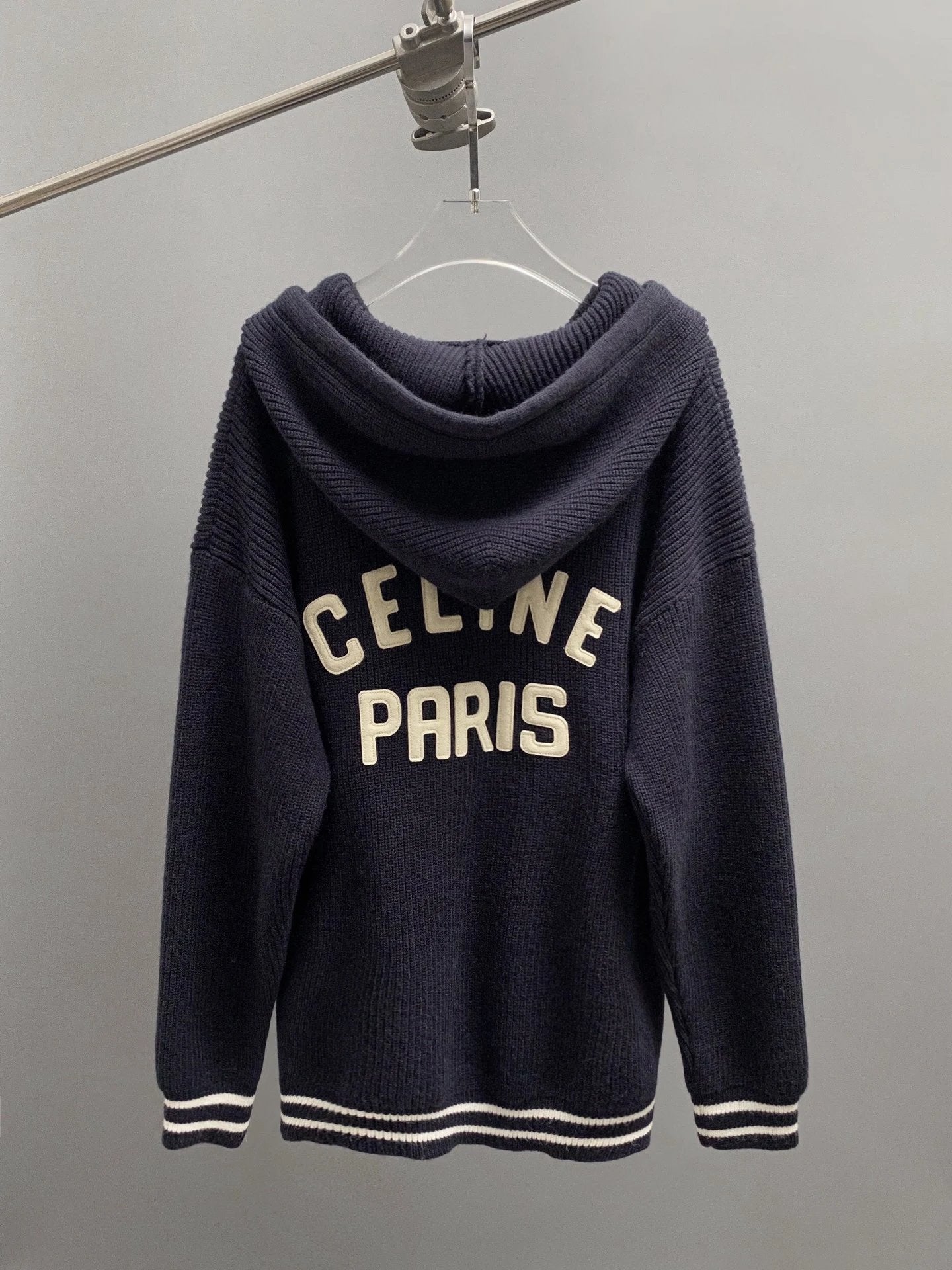 Celine Sweater Large C Cashmere Knit Sweater Unisex Long Sleeve Soft Lazy Style Outerwear OS Loose Fit Thickened Jacket for Versatile Casual Wear