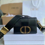 Dior Women's Bag Top version Montaigne Small Square Bag Box Bag Presbyopic Canvas Embroidery Leather Patchwork Montian30box Messenger Bag Chain Bag Shoulder Bag Messenger Bag Women's Bag