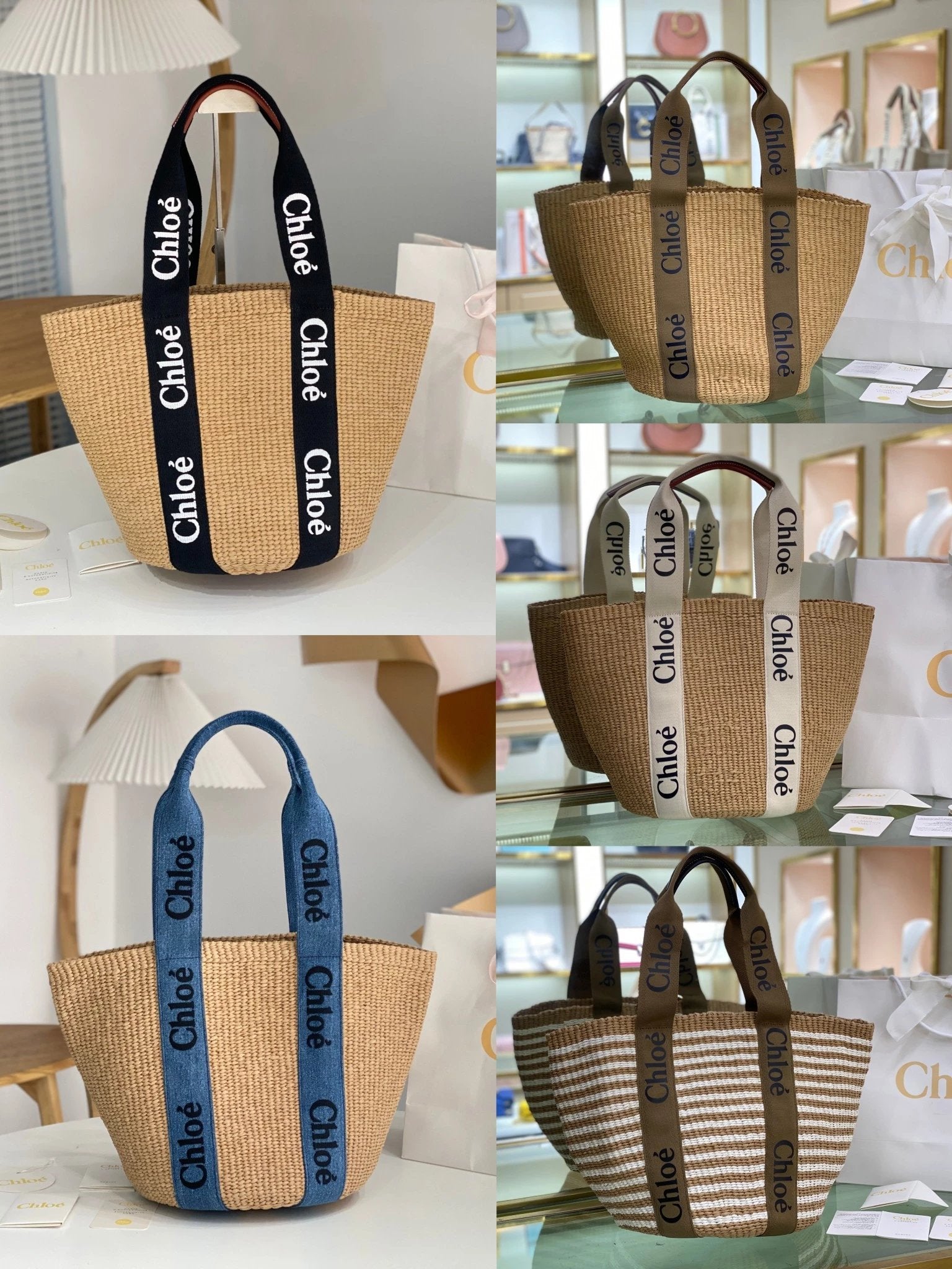 Chloe Bag Top version 【High Version】New Teng Woven Vegetable Basket Bag Tote Bag LargeWoodyBasket Large Beach Bag Shopping Bag Handbag Mummy Bag Woven Bag Straw Bag