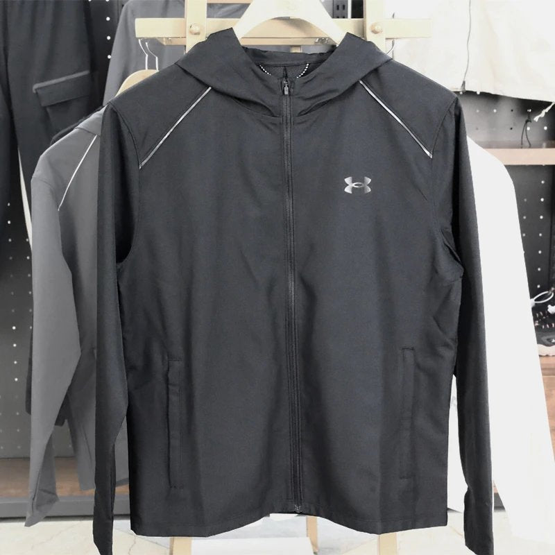 Under Armour Jackets Coats Spring and Autumn Coat Men's Hooded Running Waterproof Quick-Drying Sports Jacket