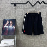 PRADA Shorts Rubber Band Letter Ribbon Patchwork logo Five-point Shorts25ss New Drawstring Casual5Two-Piece Casual Sweatpants Summer Pants Unisex Pure Cotton Sweatpants