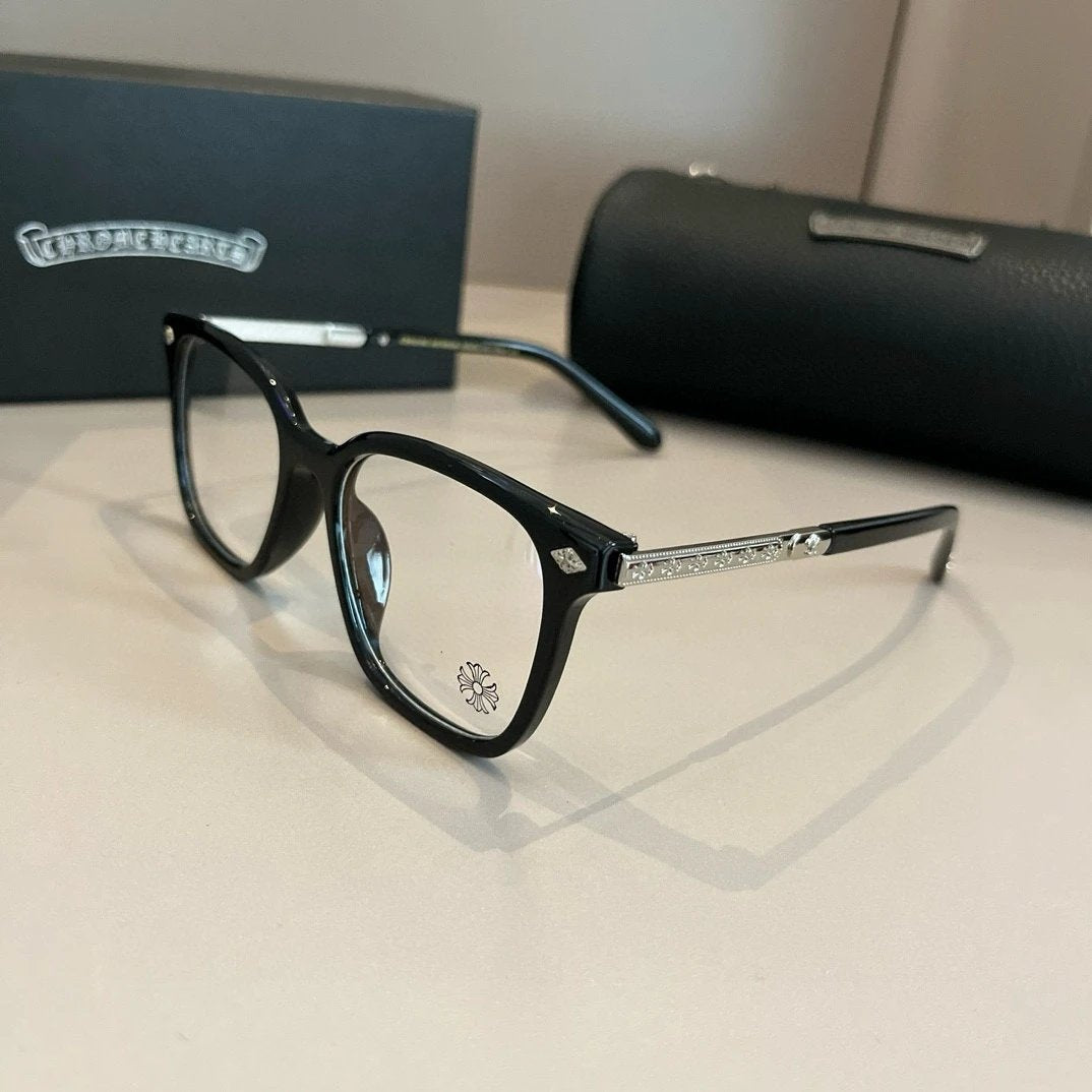 Chrome Hearts Sunglasses Silver-Edged Temple Sunglasses Slimming No Degree Unisex Couple Style UV Protection Driving Beach Fishing25ss New Sports Casual Versatile