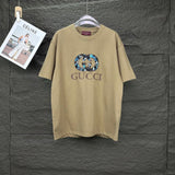 Gucci T-shirt Front Chest Embossed Letter Print logo round Neck Short Sleeve25ss New Pure Cotton Unisex Style T T-shirt OS Loose Fit Base Shirt Top Half Sleeve T-Shirt