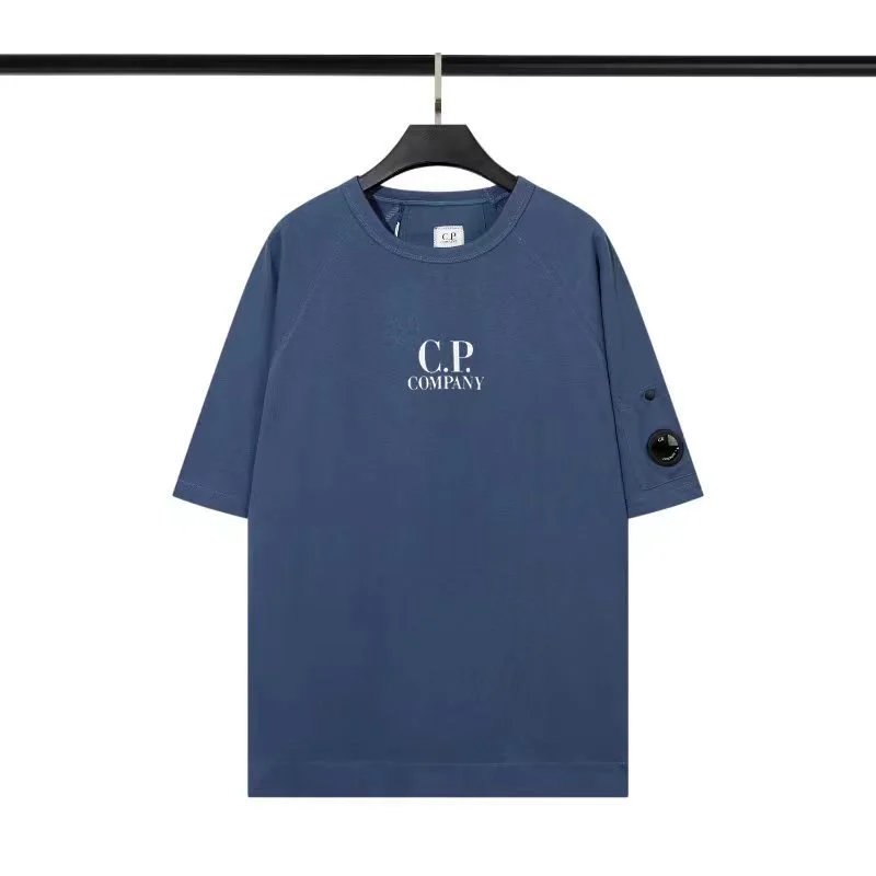 CP Company T-shirt New CP American Korean Style Chest Print Casual Loose round Neck Pullover Double Yarn Short Sleeve Male and Female Trendy Brand T T-shirt ius