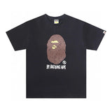 Bape T-shirt Top Version Fashion Brand Small Icon Embroidered Men's and Women's Short Sleeve T T-shirt Couple Cotton Printed round Neck Half Sleeve