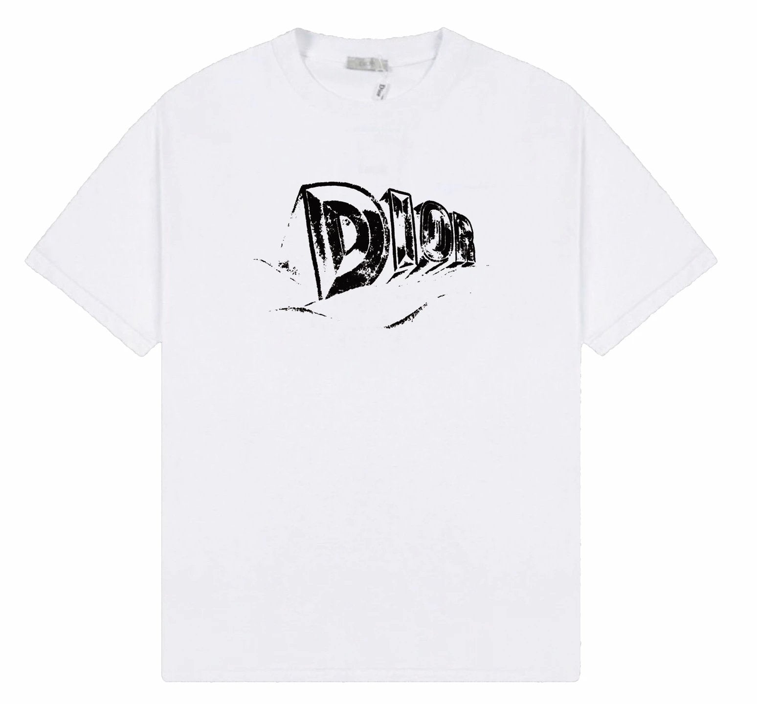 Dior T-shirt 3D Letter Print on the Chest logo round Neck Short Sleeve25ss New Pure Cotton Unisex Style T T-shirt OS Loose Fit Base Shirt Top Half Sleeve T-Shirt