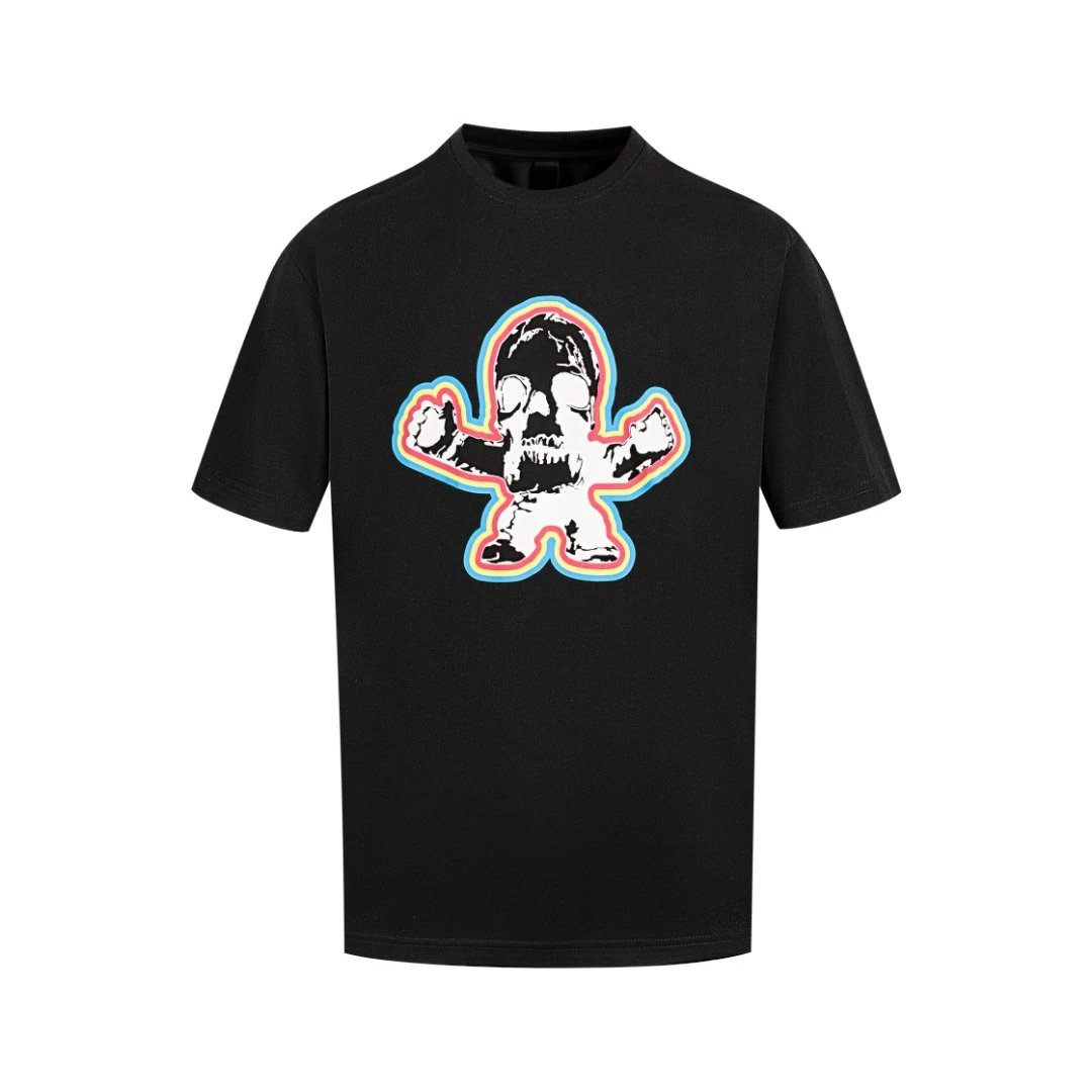 Chrome Hearts T-shirt Chest Skull Print logo round Neck Short Sleeve25ss New Pure Cotton Unisex Style T T-shirt OS Loose Fit Base Shirt Top Half Sleeve T-Shirt