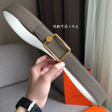 Hermes Belt Top version Men H Buckle Leather Calfskin Business Casual Double-Sided Available Belt