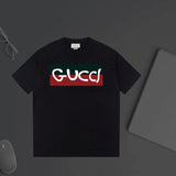 Gucci T-shirt Chest Letter Print logo round Neck Short Sleeve25ss New Pure Cotton Unisex Style T Casual T-Shirt Base Layer Shirt OS Loose Fit Half Sleeve Top Plus Size