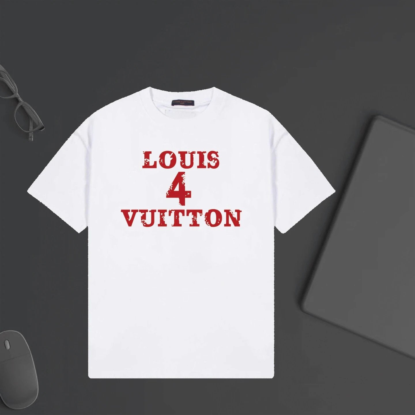 Louis Vuitton LV T-shirt Chest Letter and Number Print logo round Neck Short Sleeve25ss New pure cotton T Unisex T-Shirt OS Drop Shoulder Loose Fit Base Shirt Top T-Shirt Short Sleeve