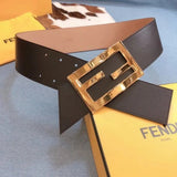 FENDI Belt Top version Belt6.0cm Wide Women's Belt Imported Cowhide Leather Pure Original Leather Women's Belt Smooth Buckle Women's Wide Belt Wide Belt Dior Belt Women's