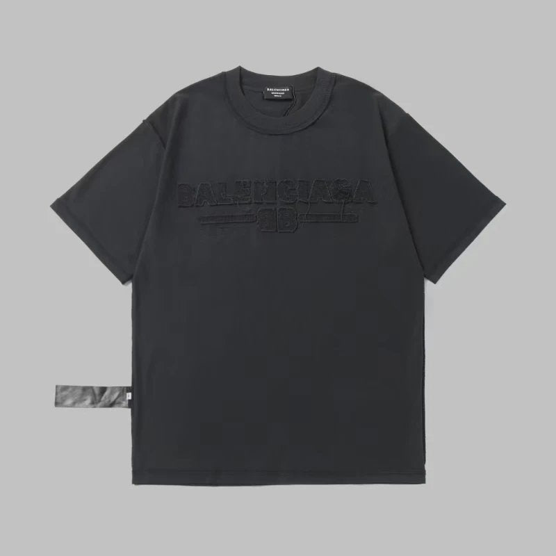 Balenciaga T-shirt Chest Letter Patch Embroidery logo round Neck Short Sleeve25ss New Pure Cotton Unisex Style T T-shirt OS Loose Fit Base Shirt Half Sleeve T-Shirt Top Half Sleeve