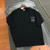 LOEWE T-shirt Chest Letter Print logo round Neck Short Sleeve25ss New Pure Cotton Unisex Style T Casual T-Shirt Base Layer Shirt OS Loose Fit Half Sleeve Top Plus Size