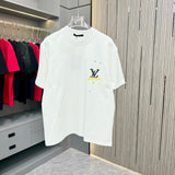 Louis Vuitton LV T-shirt Backside Dot Print Craft logo round Neck Short Sleeve25ss New Pure Cotton Unisex Style T T-shirt OS Loose Fit Base Shirt Half Sleeve T-Shirt Top Half Sleeve