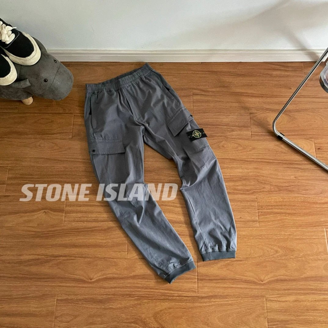 Stone Island Overalls Top Version Four-Bag Functional Overalls Men's Loose Straight Multi-Pocket Trousers