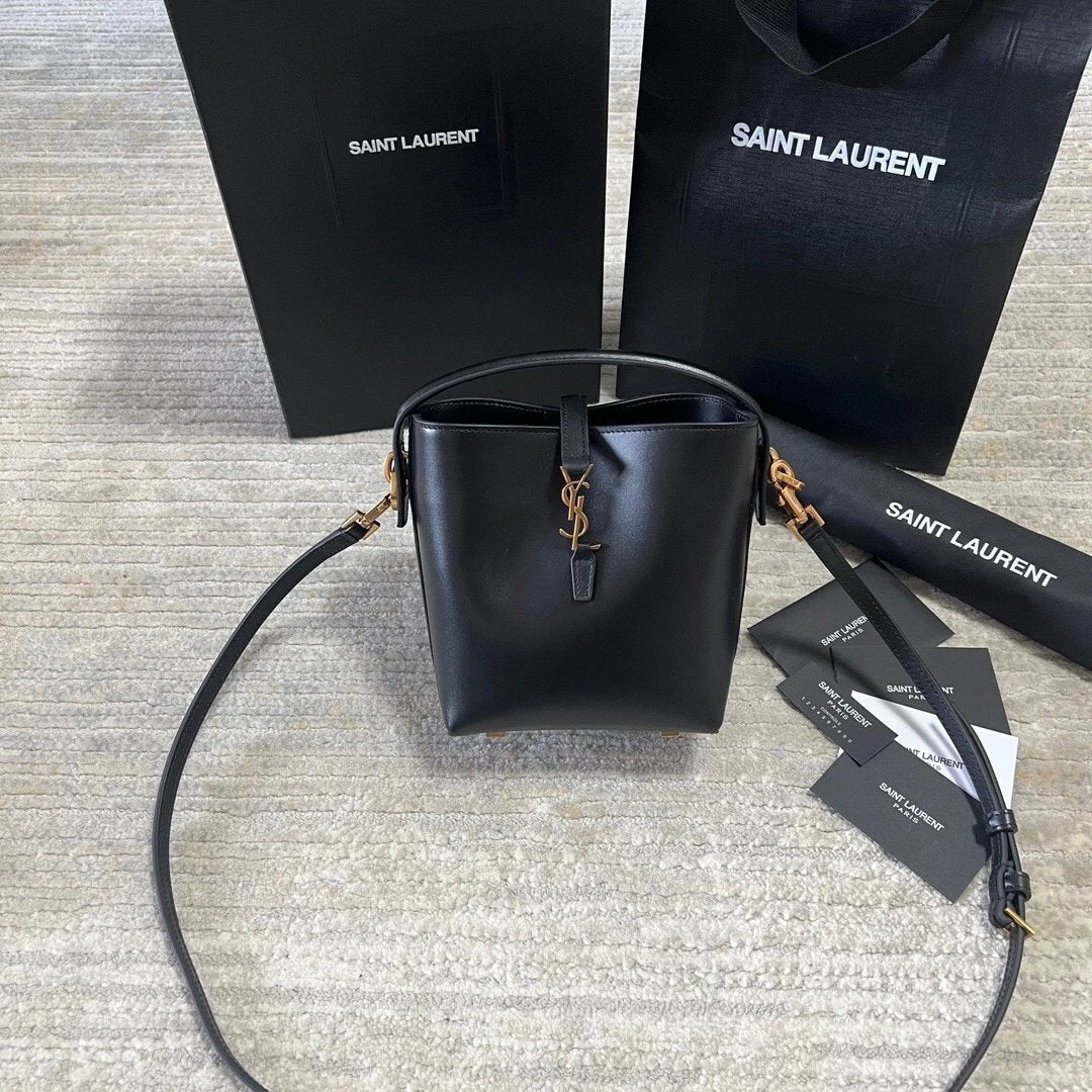 YSL Women's Bag Top version Saintlaurent2023New LE37Water Bucket Bag Summer New Women's Hand-Carrying Bucket Bag Bucket Bag Shoulder Messenger Bag Stiff Cowhide Bucket Bag Bucket Bag Two-in-One Composite Bag Bucket Bag742828