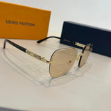 Louis Vuitton LV Sunglasses Letter Print Gold Rim Sunglasses Slimming Non-Prescription UV Protection Women's Driving Beach Fishing25ss New Sports Casual Versatile