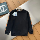 Burberry Hoodie Plaid Sleeve Patchwork Crewneck Sweatshirt Crewneck Sweatshirt Pullover Long Sleeve Base Shirt Jacket Top Unisex Sports Casual OS Loose fit
