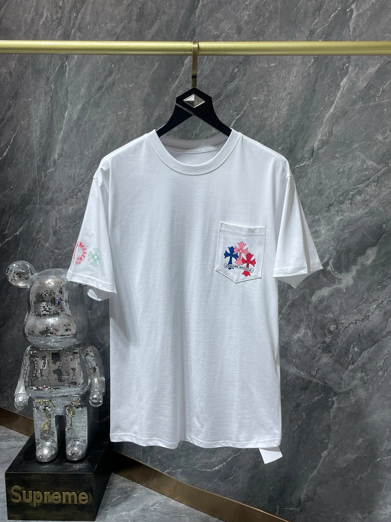 Chrome Hearts T-shirt Top Version Counter Same Style Pure Cotton Summer Men's and Women's Same Fashion Loose All-Matching2024New Short Sleeve T T-shirt