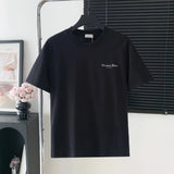 Dior T-shirt Chest Print logo round Neck Short Sleeve25ss New Pure Cotton Unisex Style T T-shirt OS Loose Fit Base Shirt Top Half Sleeve T-Shirt