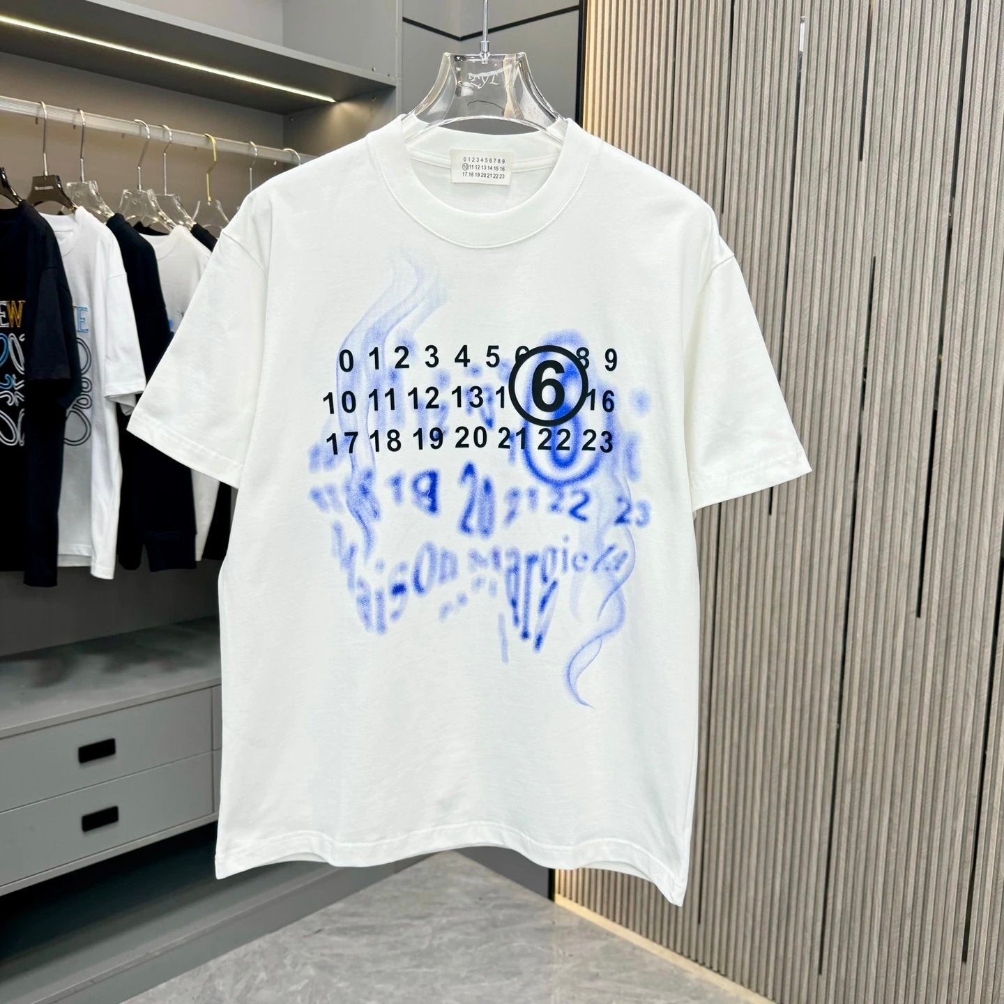 Maison Margiela T-shirt Chest Number Dot Print logo round Neck Short Sleeve25ss New pure cotton T Unisex T-Shirt OS Drop Shoulder Loose Fit Base Shirt Top T-Shirt Short Sleeve